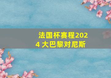 法国杯赛程2024 大巴黎对尼斯